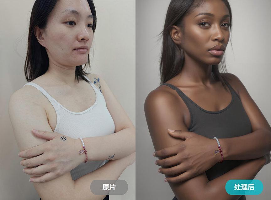 造像机AI百变模特案例,戒指手部效果图更换模特人种,跨境珠宝配图生成
